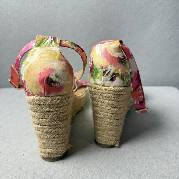 Steve Madden Montauk Espadrille Platform Wedge Sandals Floral Fabric Size 8.5 - Picture 7 of 12